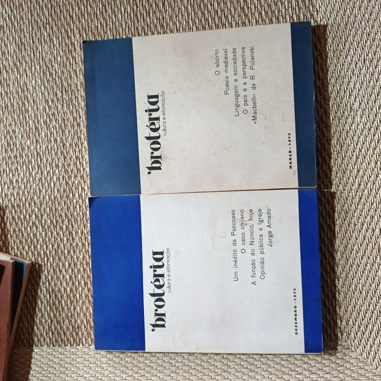 Lote de Revistas «Brotéria» (Cultura e Informação) — 6 Números (1972–1973) (2/2)