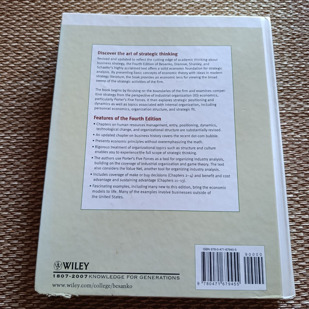 Economics of Strategy David Besanko, David Dranove, Mark Shanley, Scott Schaefer (4/4)